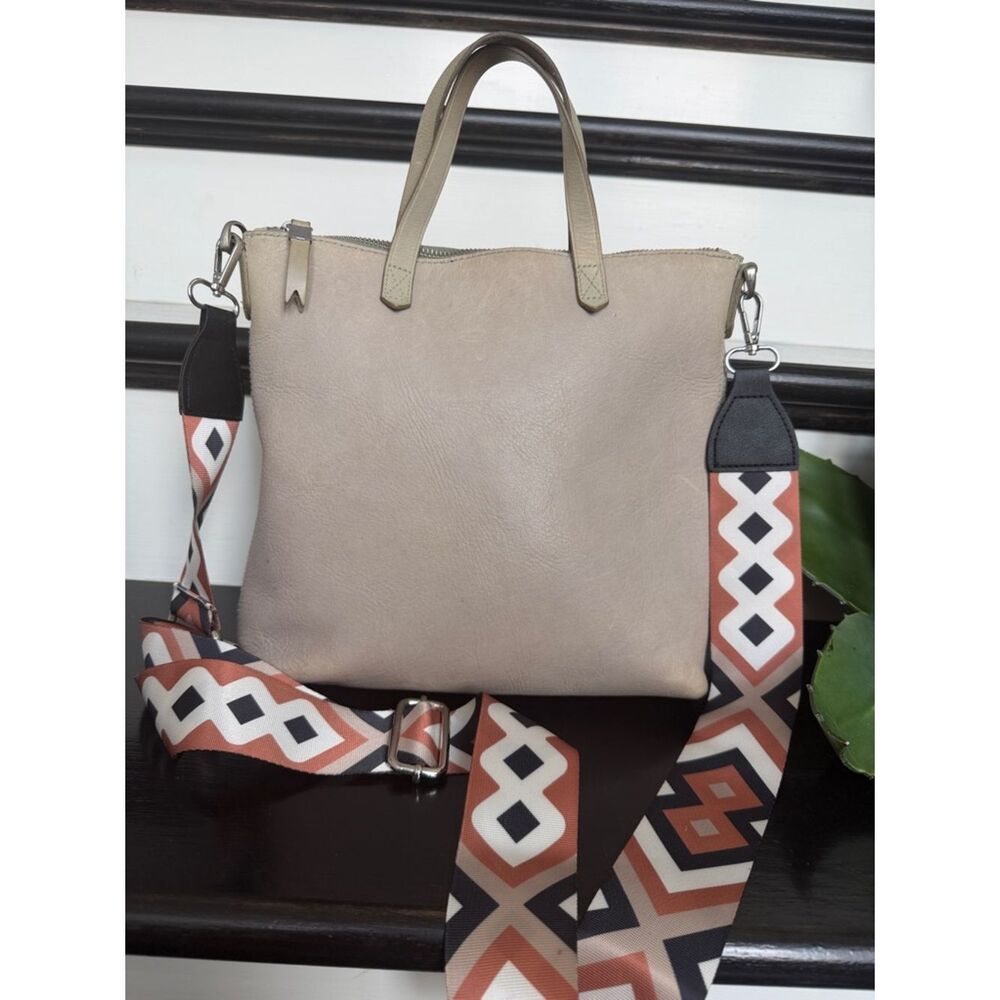 Madewell Mini Transport Crossbody shoulder purse tote neutral.